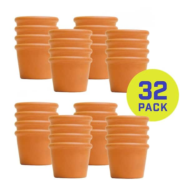 Pennington 3 in. x 2 in. Small Terra Cotta Clay Cylinder Pot (32-Pack ...