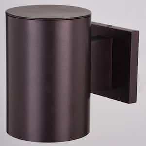 Chiasso Aluminum 1-Light Bronze Contemporary Outdoor Cylinder Wall Light Sconce