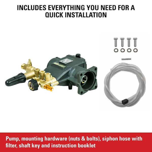 SIMPSON AAA® Professional Horizontal Triplex Pump Kit 90037 for 3700 PSI at  2.5 GPM Pressure Washers 90037 - The Home Depot