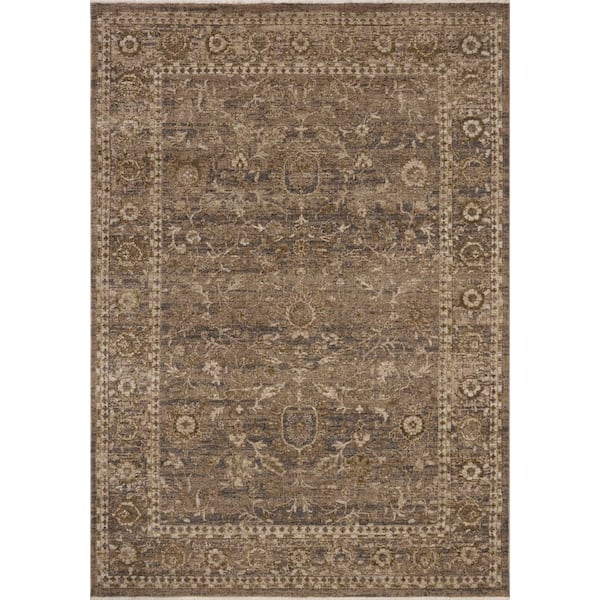 Haywood Pebble / Charcoal 6 ft. 7 in. x 9 ft. 2 in. Traditional Area Rug