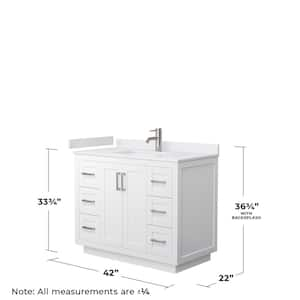 Miranda 42 in. W Single Bath Vanity in White with Cultured Marble Vanity Top in White with White Basin