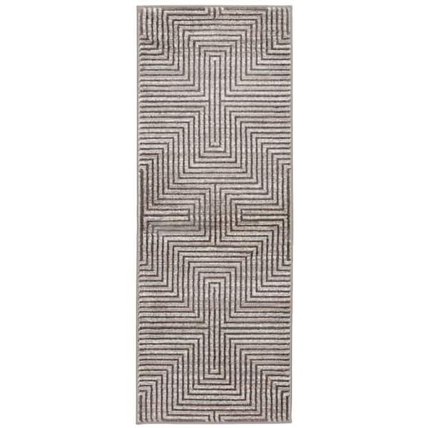 Kurdamir Revin Pumice/Seamist 26 in. W x 1200 in. Stair Runner Coverage Area 2.17 sq. ft.
