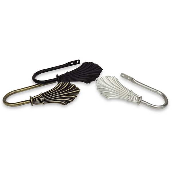 Flair Black Metal Hook Curtain Holdback (Set of 2)