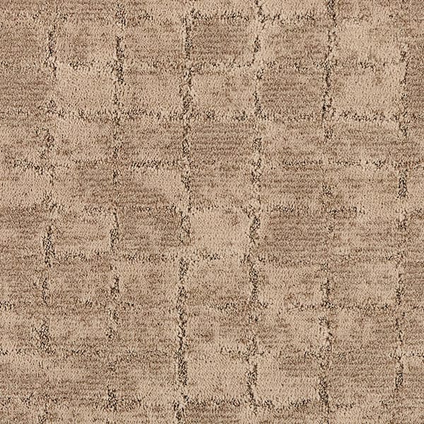 Posh Patterns Gilded Beige 37 oz. Polyester Pattern Installed Carpet
