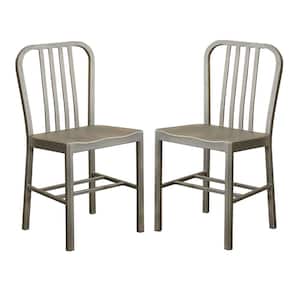Minturn Gun Metal Steel Dining Side Chairs (Set of 2)