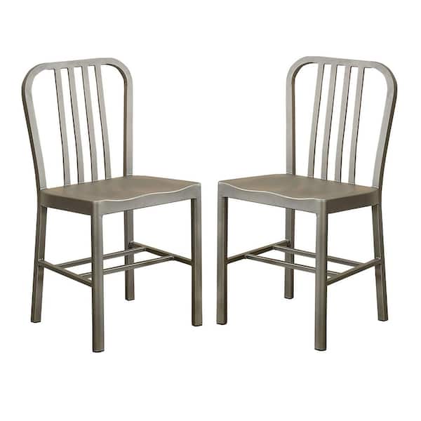 Furniture of America Minturn Gun Metal Steel Dining Side Chairs (Set of