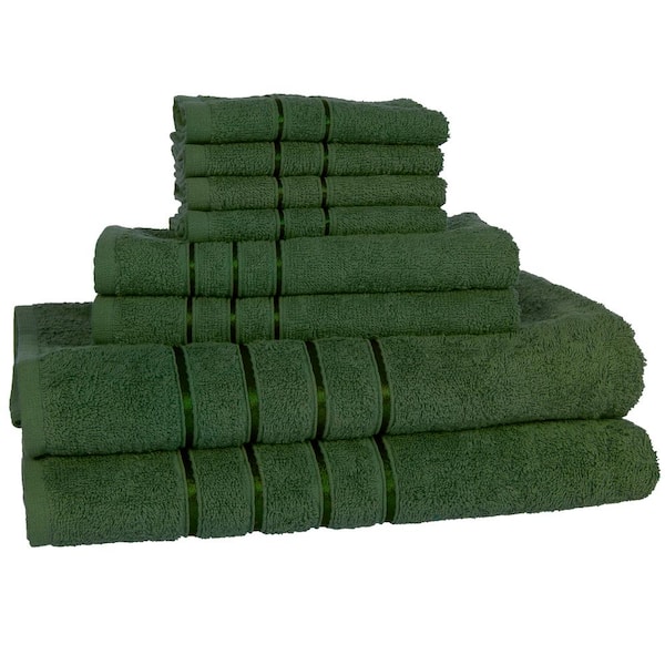 Lavish Home 8 Piece 100% Cotton Plush Bath Towel Set - Green, 1 unit -  Foods Co.