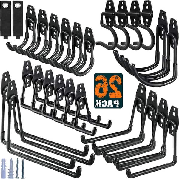 .N/A 12-Pack Heavy Duty Steel Garage Hooks with Anti-Slip Coating for Wall Mount Storage