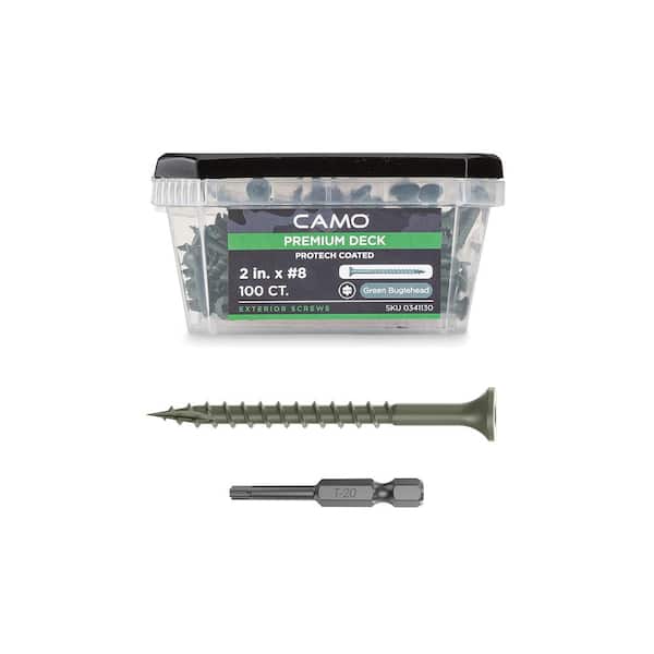 CAMO 2 in. #8 Green Star Drive Exterior Bugle Head Wood Deck Screws (100-Count)