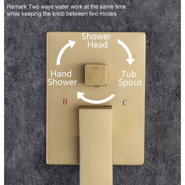 MTYLX Water-Tap Bath Shower Systems Rainfall Rose Golden Shower Faucet Set with Handshower Single Lever Swivel Spout Bath Shower Mixer System Shower Mixer Tap 