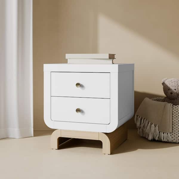 Santorini White with Driftwood 2 Drawer Nightstand
