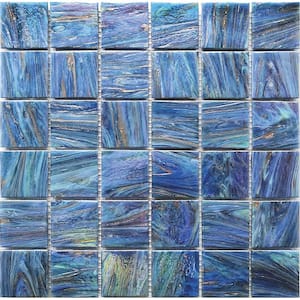 Celestial Glossy Midnight Blue 12 in. x 12 in. Glass Mosaic Wall and Floor Tile (20 sq. ft./case) (20-pack)