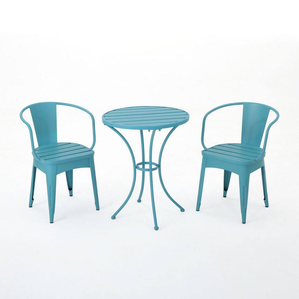 Blue 3-Piece Dining Set with Table and 2 Chairs for Patio, Garden price history on PriceWatchPro