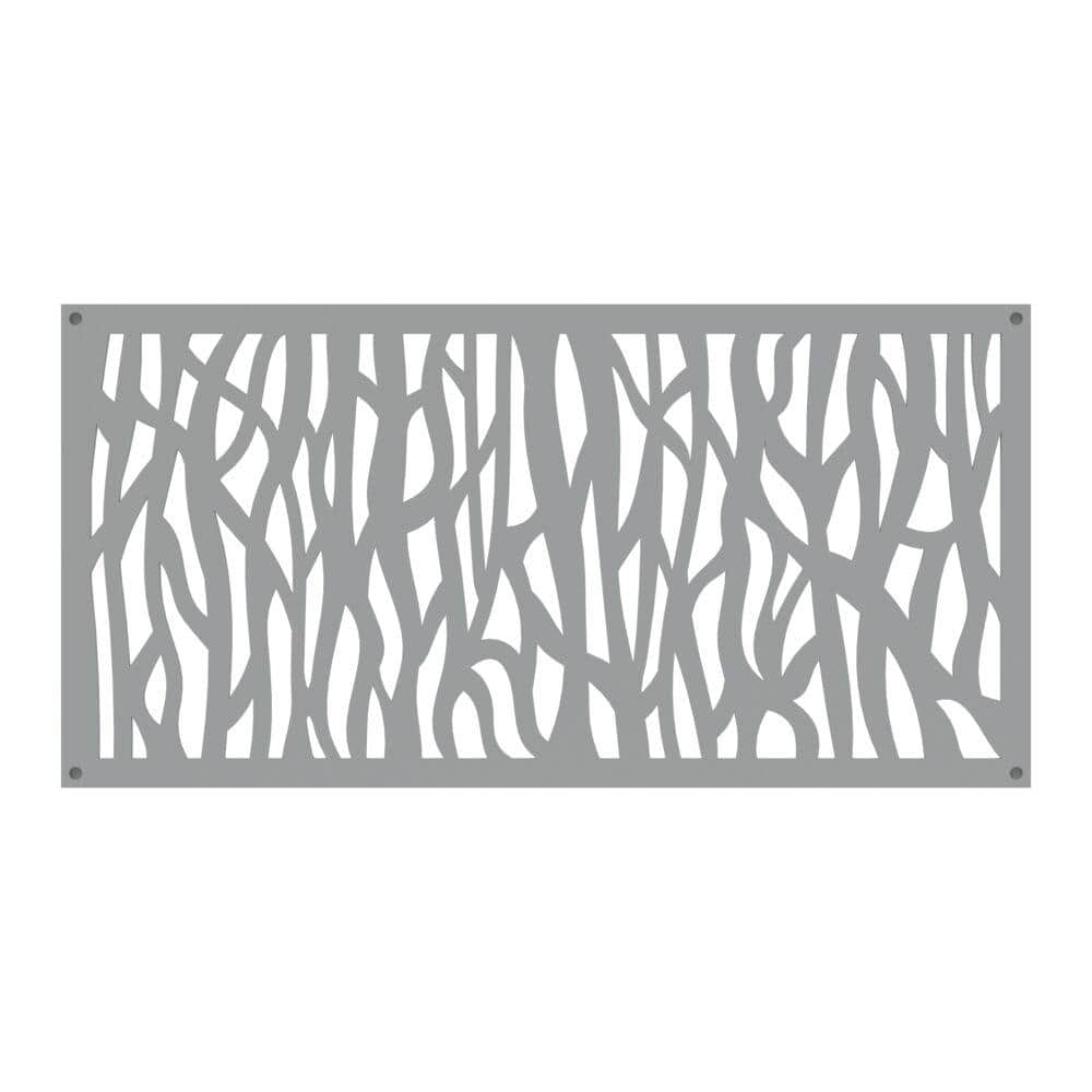 Sprig Gray Polypropylene Decorative Screen Panel, 2 ft x 4 ft