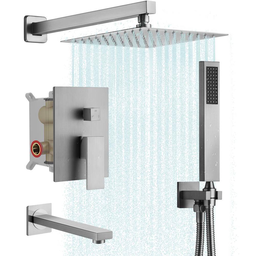 EVERSTEIN SingleHandle 2Spray Wall Mount Tub and Shower Faucet with