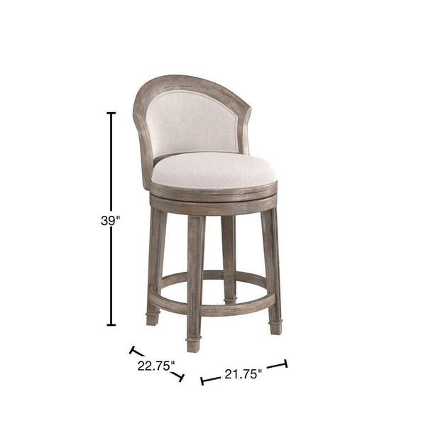 Hillsdale Furniture Monae 26 in. Distressed Dark Gray Swivel 