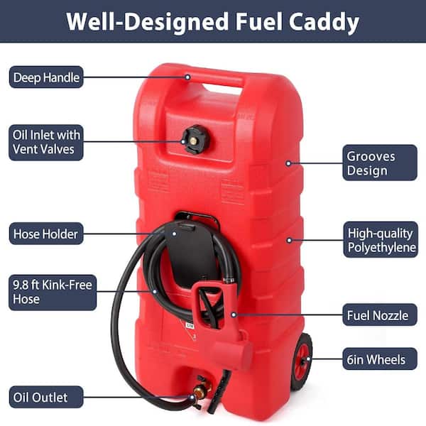 Sunvasagoo 15 Gallon Fuel Caddy, Portable Gasoline Tank Container
