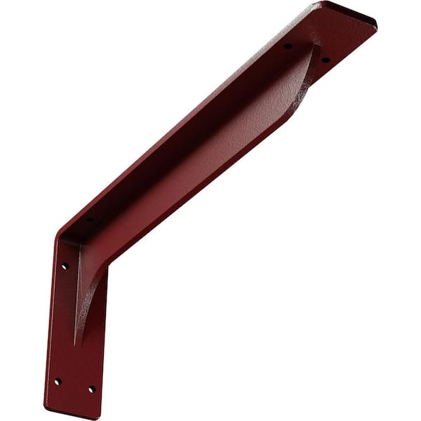 Ekena Millwork 2 in. W x 6-1/2 in. H x 16 in. D Hammered Bright Red Embrey Steel Bracket