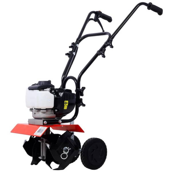 Mini Tiller Cultivator Powerful 37.7 CC 4-stroke Viper Engine, Gear Drive Transmission with 4-Cycle Engine