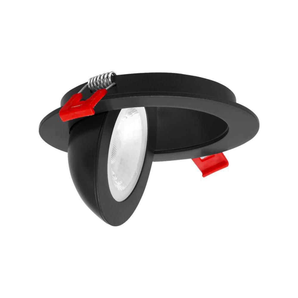 DGF 4 in. Canless Floating Gimbal Selectable Remodel Integrated LED Recessed Light Kit in Black price history on PriceWatchPro