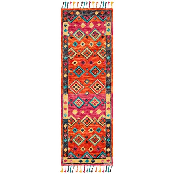 SAFAVIEH Aspen Orange/Fuchsia 2 ft. x 7 ft. Floral Runner Rug