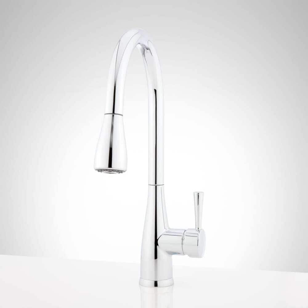 SIGNATURE HARDWARE Calverton Single Handle Pull Down Sprayer Kitchen ...