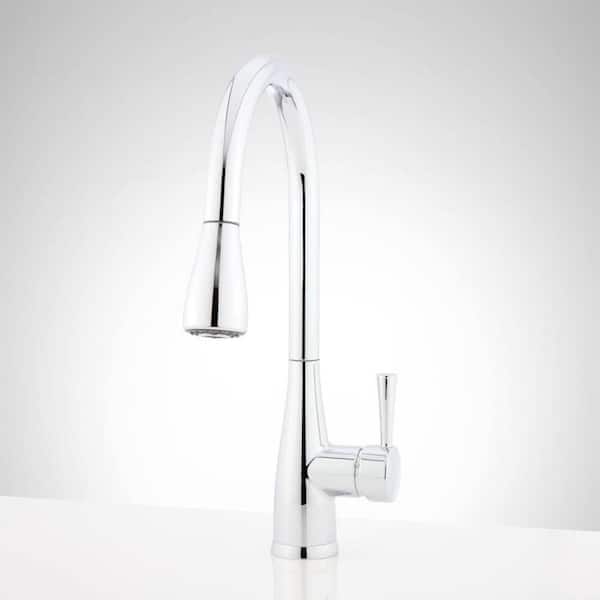 Calverton Single Handle Pull Down Sprayer Kitchen Faucet in Chrome