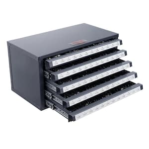 14.8 in. L x 7.9 in. W x 7.9 in. H Drill Bit Dispenser Cabinet 5-Drawer Drill Bit Organizer Cabinet, Steel, Racks & Bins