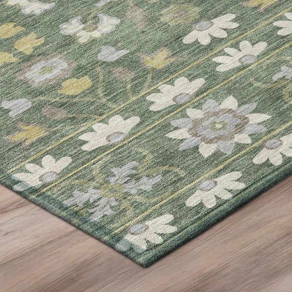 Chantille Machine Washable Indoor/Outdoor Abstract ACN3048 Basil 8 ft. x 10 ft. Area Rug