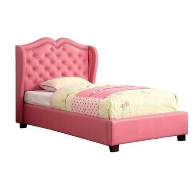 Pink Panel Beds The Home Depot, Diva Upholstered Twin Bed Purple