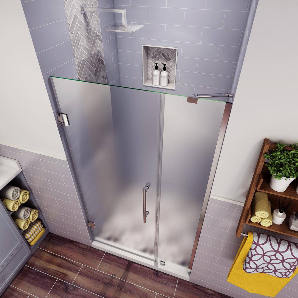 Belmore 44 x 72 Frosted Glass Frameless Hinged Shower Door