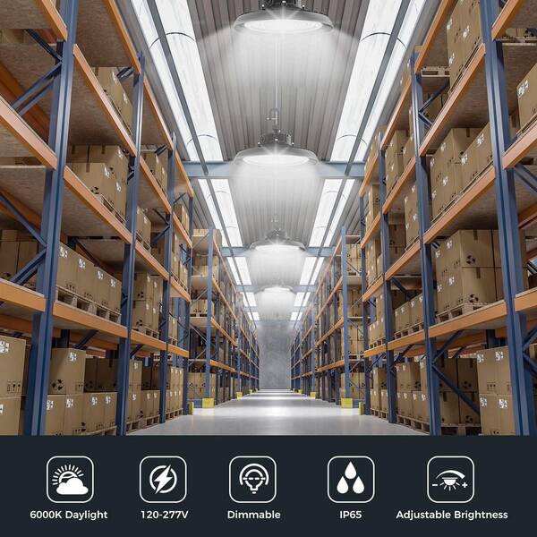 AIKVSXER 43200 Lumen Black LED UFO High Bay Light for Warehouse