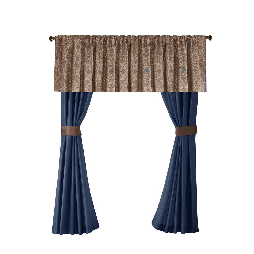Navy Jacquard Microfiber Queen 24-Piece Bedding Set