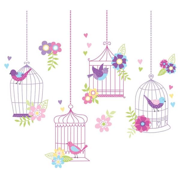 WallPops Purple Chirping The Day Away Wall Applique