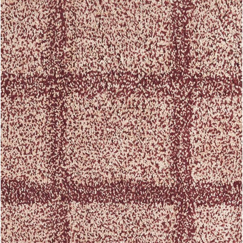Connell Burgundy and Tan Cotton Bath Mat, 20" x 30"