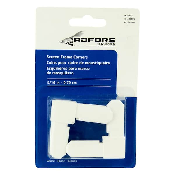 Saint-Gobain ADFORS White 5/16 in. Screen Frame Corners (4-Pack)