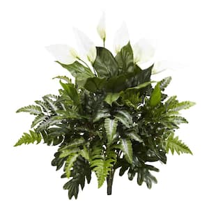 Indoor 27 in. Mixed Spathiphyllum Artificial Plant (2-Set)