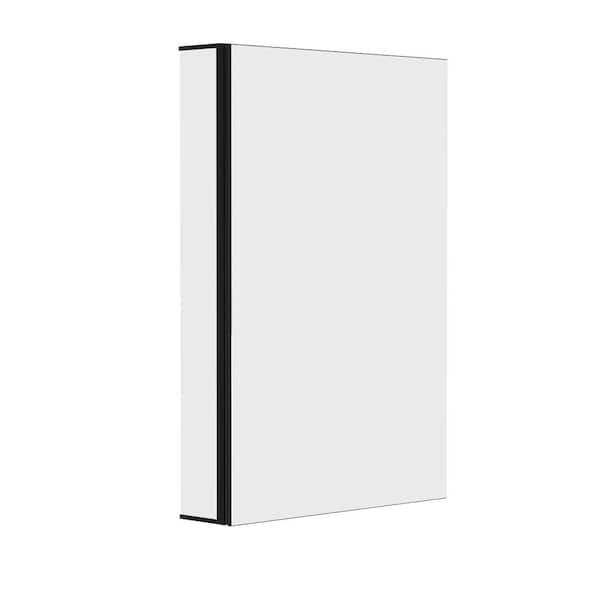 NTQ 20 in. W x 30 in. H Recessed/Surface Mount Rectangular Aluminum Medicine Cabinet Black with Mirror and Glass Shelves
