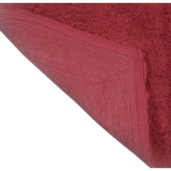 Home Weavers Inc Radiant Collection Red Cotton 3 Piece Bath Rug Set