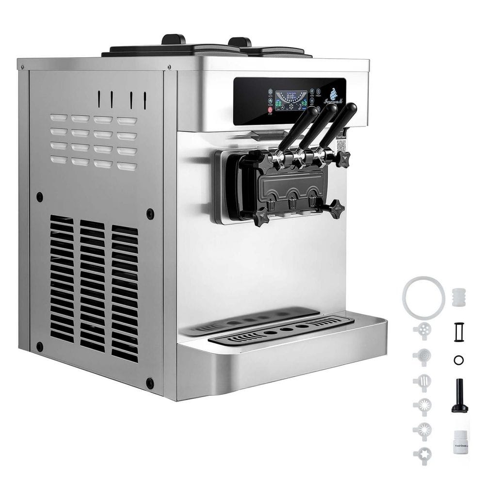 SVOPES Commercial Ice Cream Machine 10.14 qt. Silver 20-28 L/H