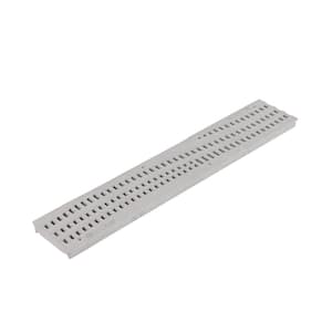 2 ft. Plastic Spee-D Channel Drain Grate with Wave Design in Gray