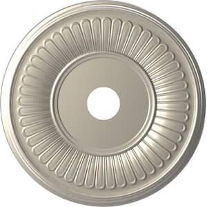 1 in. x 22 in. O.D. x 3-1/2 in. P PVC Ceiling Medallion Fits Canopies Upto 10-1/8 in. Bright Coat Aluminum