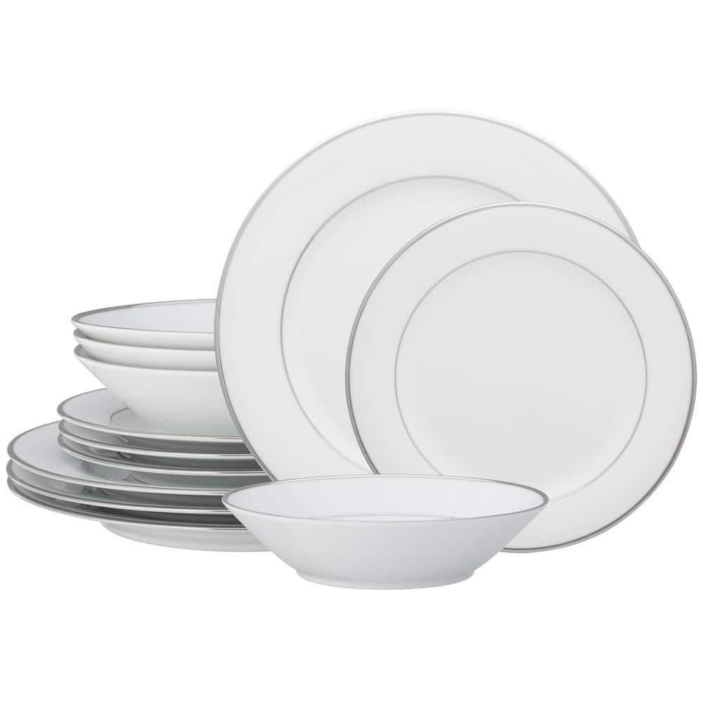 Noritake Spectrum 12-Piece (White) Porcelain Dinnerware Set