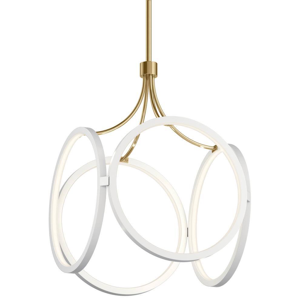 Ciri 19.75" Matte Black and White LED Pendant Light