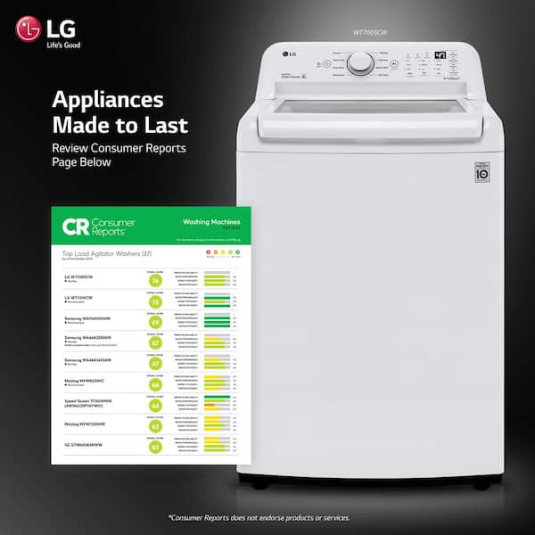 WT7000CW by LG - 4.5 cu. ft. Ultra Large Capacity Top Load Washer