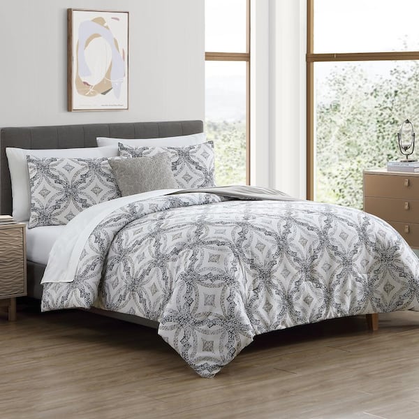 Modern Threads 8-Piece Printed Microfiber Complete Bed Set Capri Queen  3MLTICSE-CPR-QN - The Home Depot