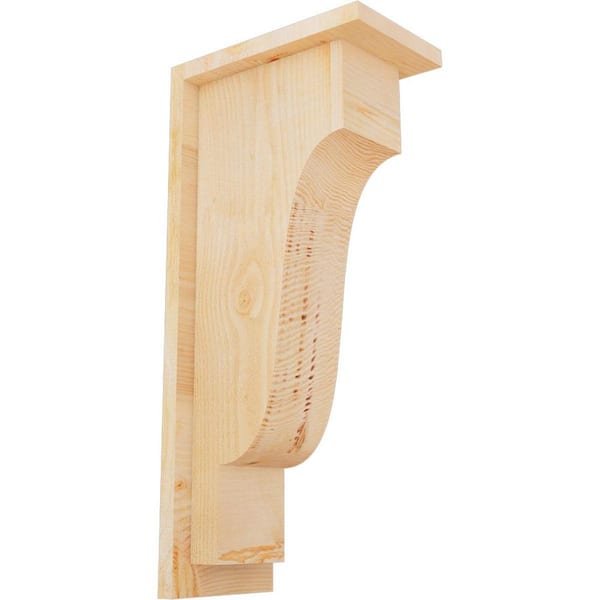 Ekena Millwork 6 in. x 10 in. x 22 in. Douglas Fir Newport Rough Sawn Corbel with Backplate