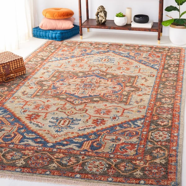 Samarkand 6 ft. x 9 ft. Gray/Charcoal Medallion Ornate Area Rug