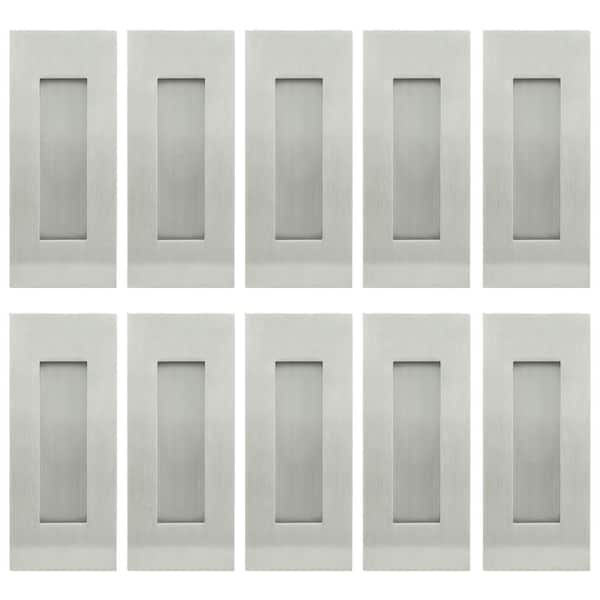 INOX FHIX 4-11/16 in. L Satin Stainless Steel Rectangular Flush Cup Pull (10-Pack)