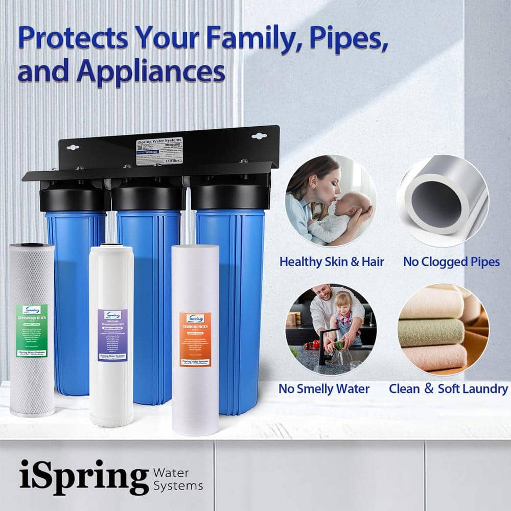 iSpring Blue Whole House 3-Stage Water Filter System